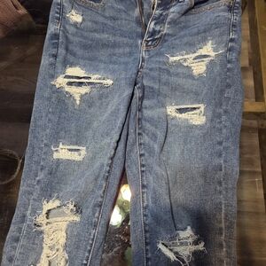 American Eagle Outfitters Ripped Blue Skinny Jeans